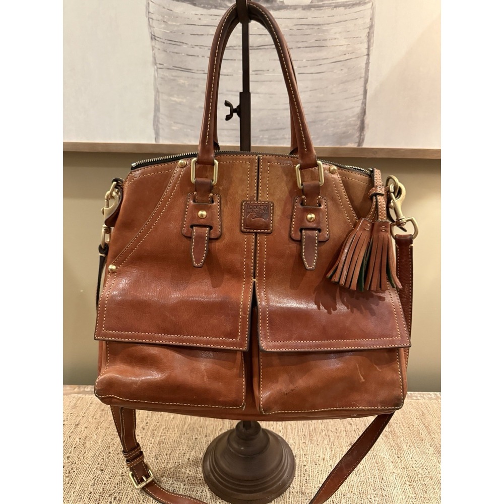 Dooney & Bourke Florentine Clayton Satchel bag Large Tote Natural Chestnut